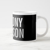 Trendy Modern Black Bold Text Grote Koffiekop (Rechts)