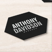 Trendy Modern Black Bold Text Kartonnen Onderzetters (Schuin)