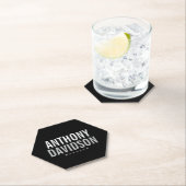 Trendy Modern Black Bold Text Kartonnen Onderzetters (Insitu)