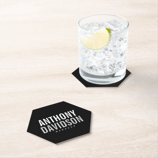 Trendy Modern Black Bold Text Kartonnen Onderzetters (Insitu)