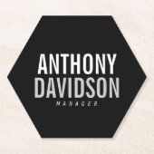 Trendy Modern Black Bold Text Kartonnen Onderzetters (Voorkant)