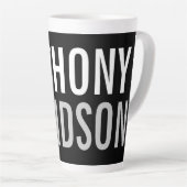 Trendy Modern Black Bold Text Latte Mok (Rechterhoek)