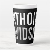 Trendy Modern Black Bold Text Latte Mok (Voorkant)
