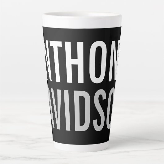 Trendy Modern Black Bold Text Latte Mok (Voorkant)