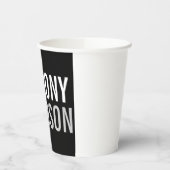Trendy Modern Black Bold Text Papieren Bekers (Links)
