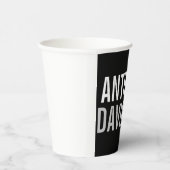 Trendy Modern Black Bold Text Papieren Bekers (Rechts)