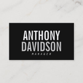Trendy Modern Black Bold Text Visitekaartje
