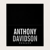 Trendy Modern Black Bold Text Visitekaartje (Buitenkant ongevouwen)