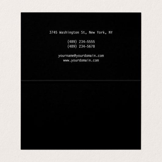 Trendy Modern Black Bold Text Visitekaartje (Binnenkant ongevouwen)