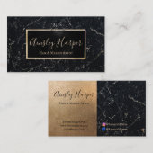 Trendy Modern Black Gold Marble Professional Visitekaartje (Voorkant / Achterkant)