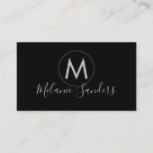 TRENDY MODERN BLACK QR CODE Business Card TEMPLATE Visitekaartje (Voorkant)