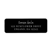 Trendy Modern Black Script Design Etiket (Voorkant)