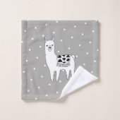 Trendy Modern Black & White Aztec Llama Bad Handdoek (Wasdoekje)