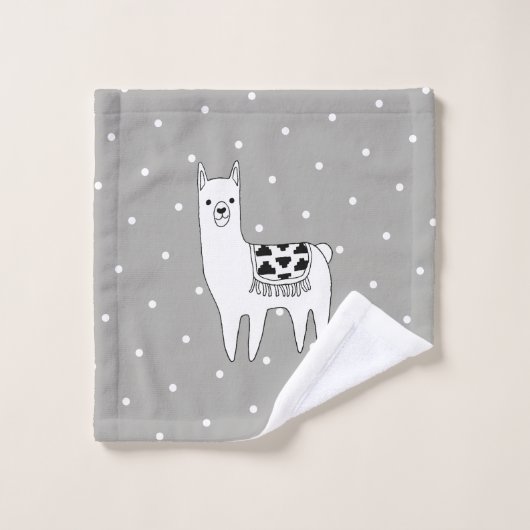 Trendy Modern Black & White Aztec Llama Bad Handdoek (Wasdoekje)