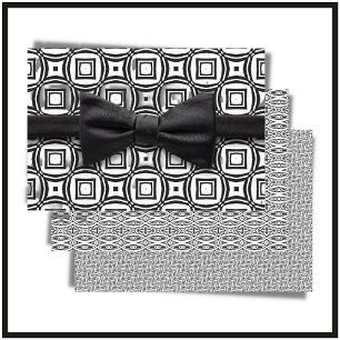 Trendy Modern Black & White Inpakpapier Vel