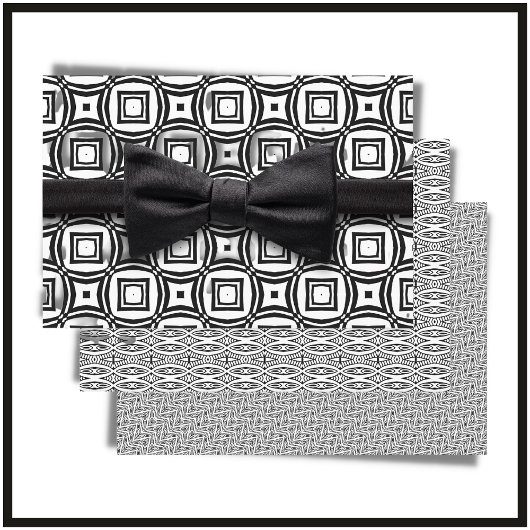 Trendy Modern Black & White Inpakpapier Vel