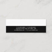 Trendy Modern Black White Simple Elegant Plain Mini Visitekaartje (Achterkant)