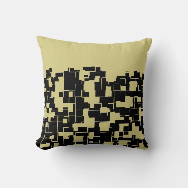 Trendy Modern Black/Yellow Green (verwisselbaar) Kussen (Voorkant)