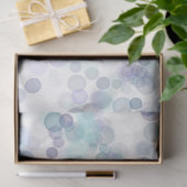 Trendy Modern Blauw en Wit Bokeh Stippen Tissuepapier (Geschenk)