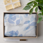 Trendy Modern Blauw en Wit Tropisch blad Tissuepapier (Geschenk)