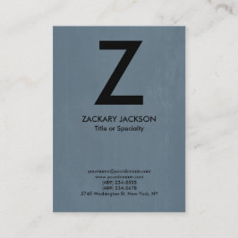 Trendy modern blauw grijs monogram visitekaartje
