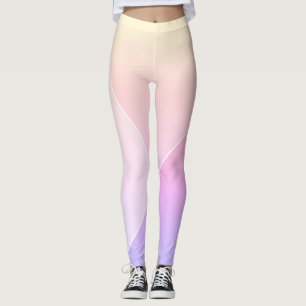 Trendy Modern Blauw Paarse Roze Gele Sjabloon Leggings