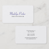 Trendy Modern Blauw Wit Executive Manager Visitekaartje (Voorkant / Achterkant)