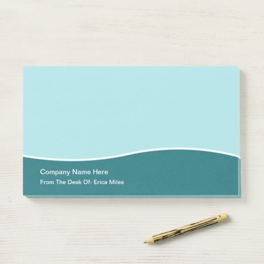 Trendy Modern Blauwgroen Uniek Design Post-it® Notes (Op bureau)