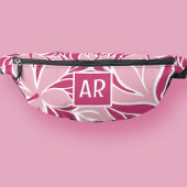 Trendy modern bloemmotief koele monogram roze   heuptasje