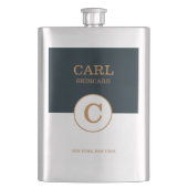 Trendy Modern Blue Gold Beauty Monogram Logo Flacon (Voorkant)