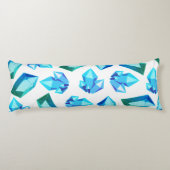 Trendy Modern Blue & Green Geode Gemstone Lichaamskussen (Achterkant)