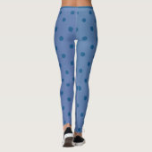 Trendy Modern Blue Polka Dot Leggings (Achterkant)
