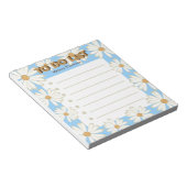 Trendy Modern Blue Waterverf Daisy to do List Notitieblok (Schuin)