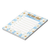 Trendy Modern Blue Waterverf Daisy to do List Notitieblok (Linkerzijde)