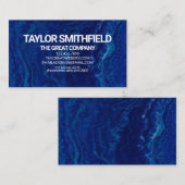 Trendy Modern Blue Waterverf Marble Visitekaartje (Voorkant / Achterkant)