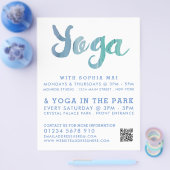 Trendy Modern Blue Yoga Class Adverteren Flyer (Enkel)