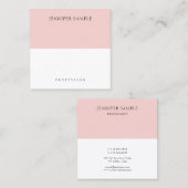 Trendy Modern Blush Roze Eenvoudige Elegante Sjabl Vierkante Visitekaartje (Voorkant / Achterkant)