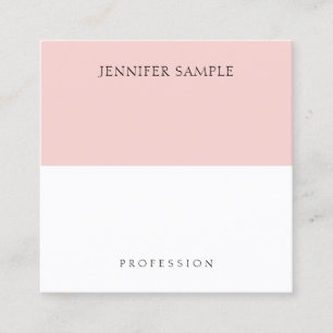Trendy Modern Blush Roze Eenvoudige Elegante Sjabl Vierkante Visitekaartje