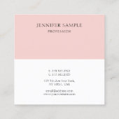 Trendy Modern Blush Roze Eenvoudige Elegante Sjabl Vierkante Visitekaartje (Achterkant)