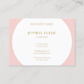 Trendy Modern Blush Roze Goud Monogram Elegant Visitekaartje (Achterkant)