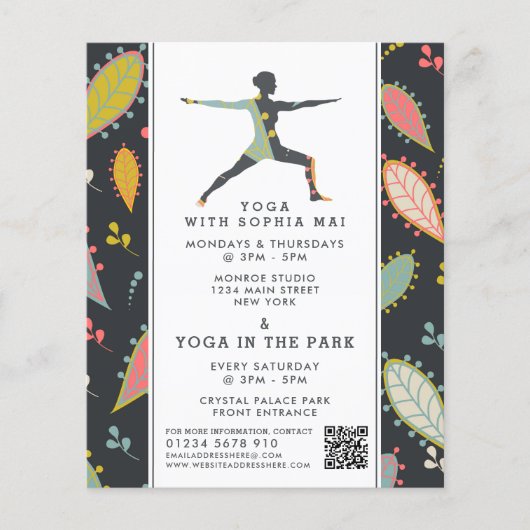 Trendy Modern Boho Yoga Class Adverteren Flyer (Voorkant)