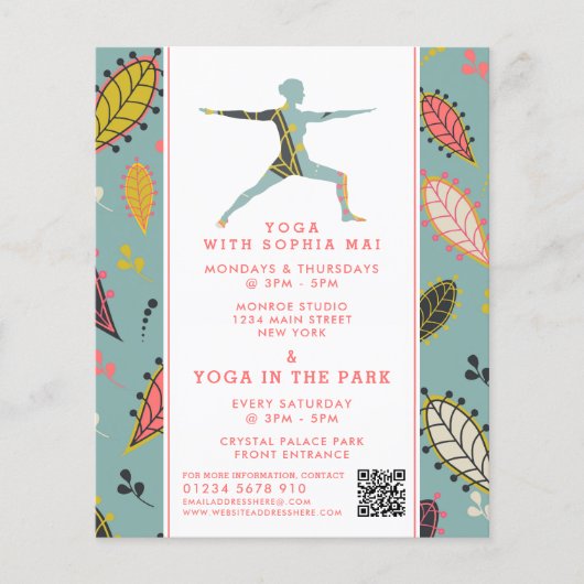 Trendy Modern Boho Yoga Class Adverteren Flyer (Voorkant)