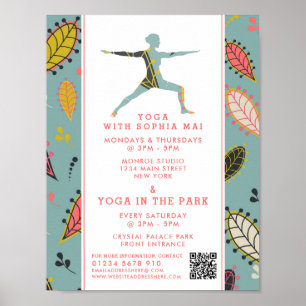 Trendy Modern Boho Yoga Class Adverteren Poster
