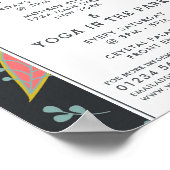 Trendy Modern Boho Yoga Class Adverteren Poster (Hoek)