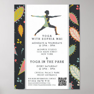 Trendy Modern Boho Yoga Class Adverteren Poster