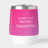 Trendy Modern Bold Pink Gradient 21st Birthday (Voorkant)