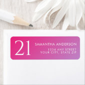 Trendy Modern Bold Pink Gradient 21st Birthday Etiket (Insitu)