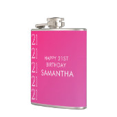 Trendy Modern Bold Pink Gradient 21st Birthday Heupfles (Links)