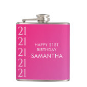 Trendy Modern Bold Pink Gradient 21st Birthday Heupfles (Voorkant)