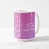 Trendy Modern Bold Pink Gradient 21st Birthday Koffiemok (Voorkant rechts)